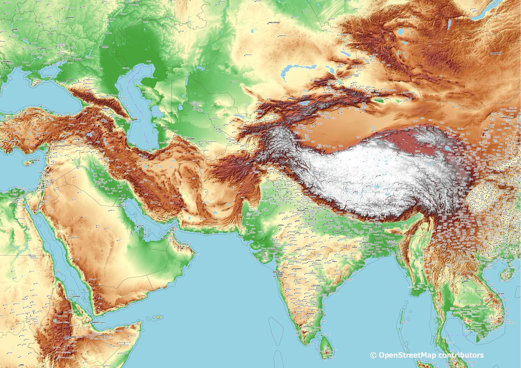 Карта на Азия